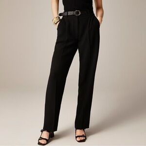 J.Crew Essential Pant in City Crepe Black Size 2 Straight Leg Trouser $158 BN157